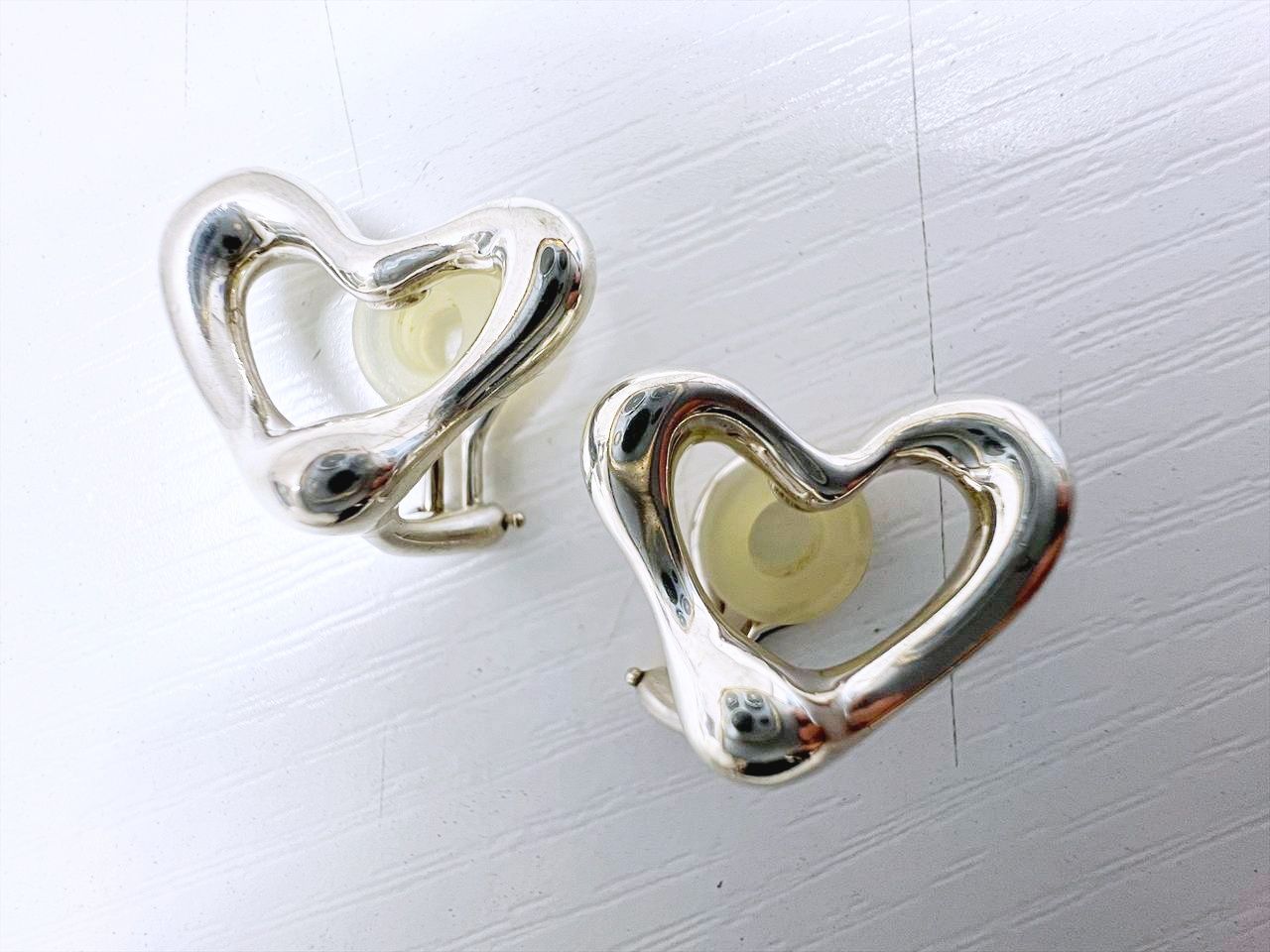 TIFFANY-Co SV 925 ティファニー オープンハート イヤリング シルバー