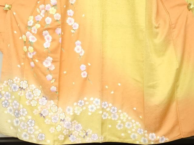  平和屋着物 豪華振袖 枝垂れ花文 暈し染め 金通し地 やまと誂製 正絹 cs 振袖 着物