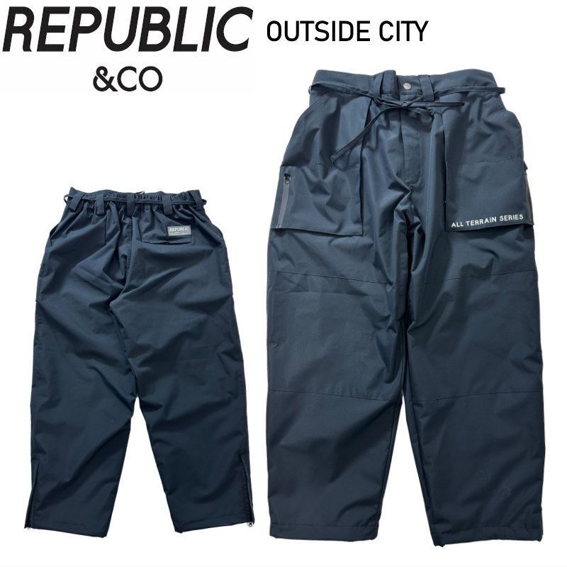 Mｻｲｽﾞ 25-26 REPUBLIC OUTSIDE CITY PANTS BLACK リパブリック スノボウェア メンズ スノーボード パンツ PNT 日本