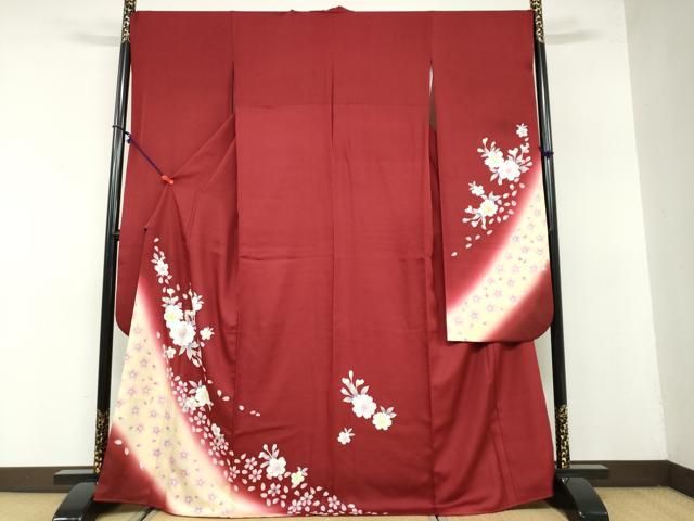 平和屋着物 豪華振袖 舞桜文 暈し染め 正絹 ud