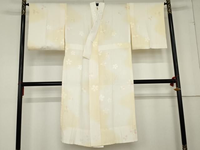 平和屋着物 長襦袢 無双仕立て 桜ろまん 暈し染め 半衿刺繍 正絹 cs