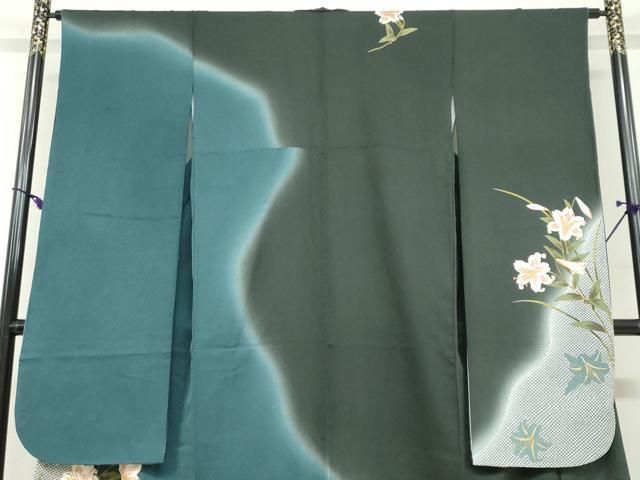  平和屋着物 豪華振袖 鹿の子草花文 暈し染め 金彩 正絹 ud 振袖 着物