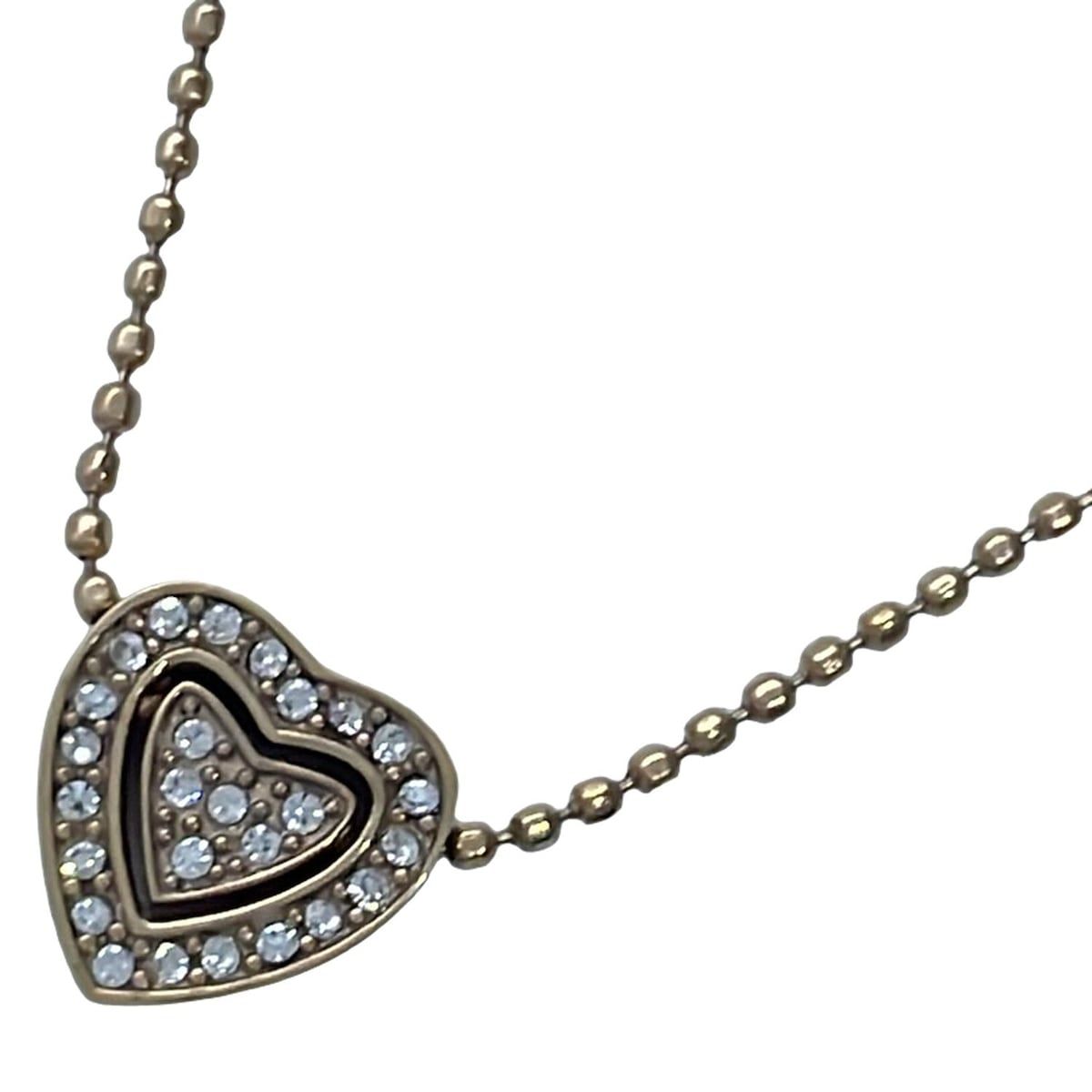 FolliFollie(フォリフォリ) ネックレス美品 - ゴールド×クリア ハート