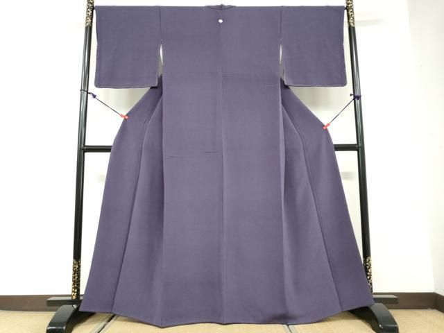 平和屋着物 上質な色無地 濃鼠色 鬼しぼ縮緬 正絹 ud