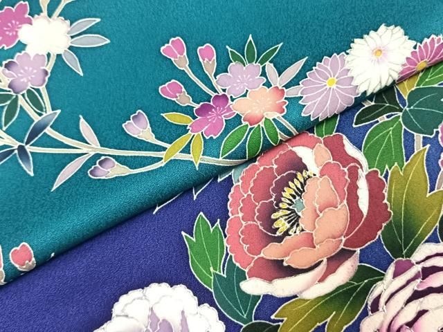 平和屋着物○豪華振袖 友禅 枝花文 暈し染め 銀彩 正絹 逸品