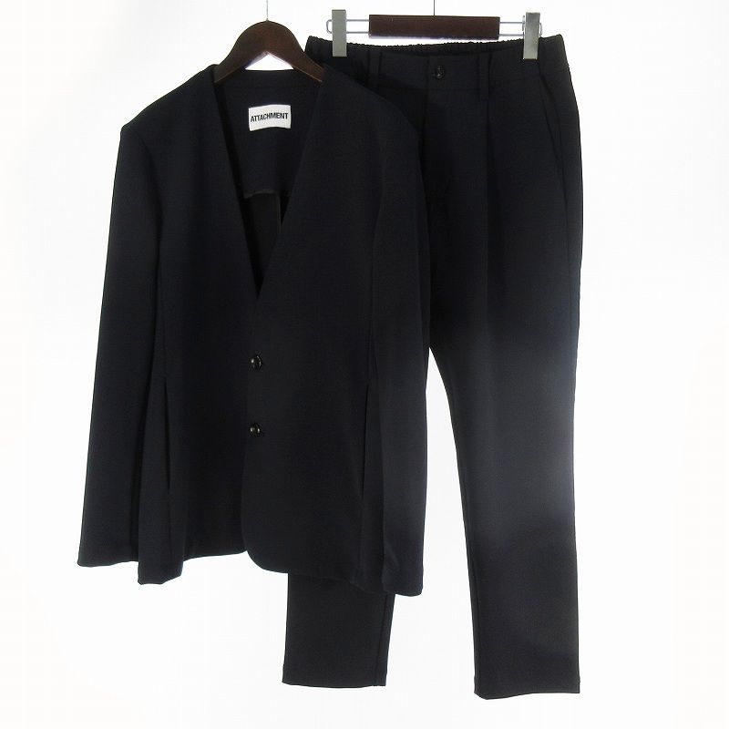 【中古】未使用品 アタッチメント セットアップ 上下 ストレッチ ダブルクロス ノーカラー AG41-037 AP41-038 1 アタッチメント ATTACHMENT セットアップ 上下 ストレッチ ダブル