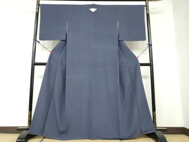 平和屋着物 上質な色無地 濃鼠色 正絹 ud