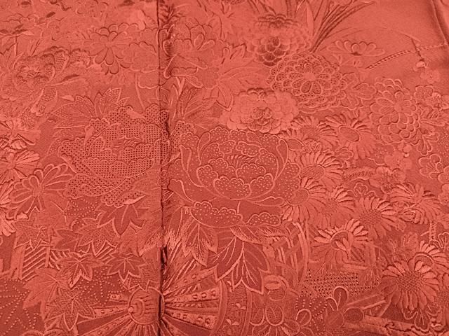  平和屋着物 豪華振袖 中国三大刺繍 汕頭刺繍 スワトウ刺繍 草花 色無地 紅鳶色 正絹 ph 振袖 着物