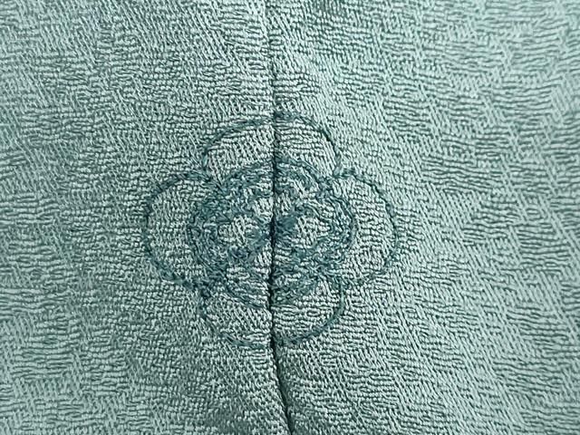  平和屋着物 上質な色無地 草花地紋 錆浅葱色 正絹 ud 色無地 着物