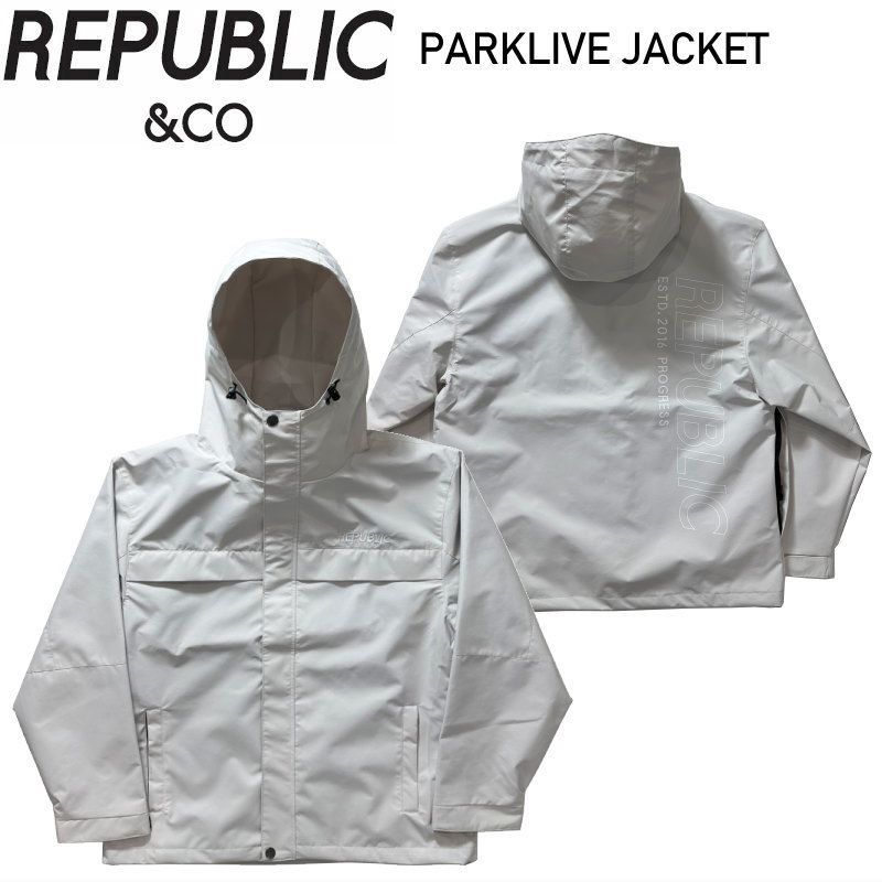 Lｻｲｽﾞ 25-26 REPUBLIC PARKLIVE JACKET L GREY リパブリック スノボウェア メンズ スノーボード パークライブジャケット JKT 日本