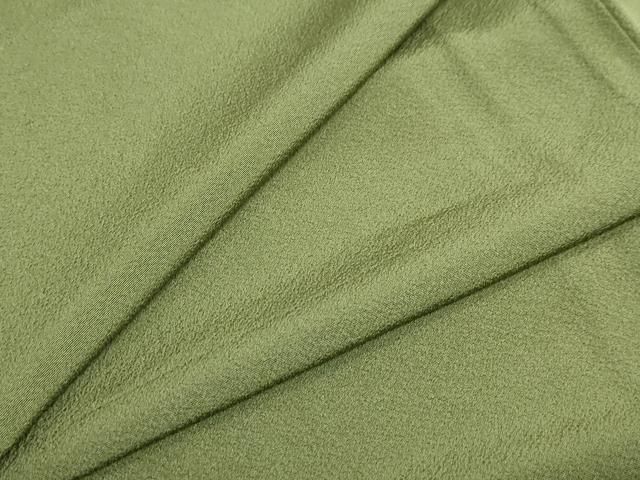 平和屋着物 上質な色無地 草色 正絹 ud
