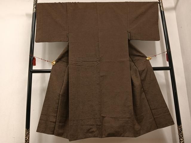 平和屋着物 男性 紬 色無地 涅色 正絹 ph