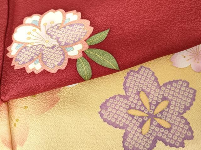  平和屋着物 豪華振袖 舞花文 暈し染め 金糸 金彩 正絹 cs 振袖 着物