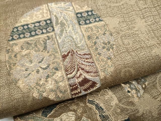  平和屋着物 アンティーク 大正ロマン 丸帯 雲龍 金糸 引き抜き帯 正絹 hy その他 着物 浴衣