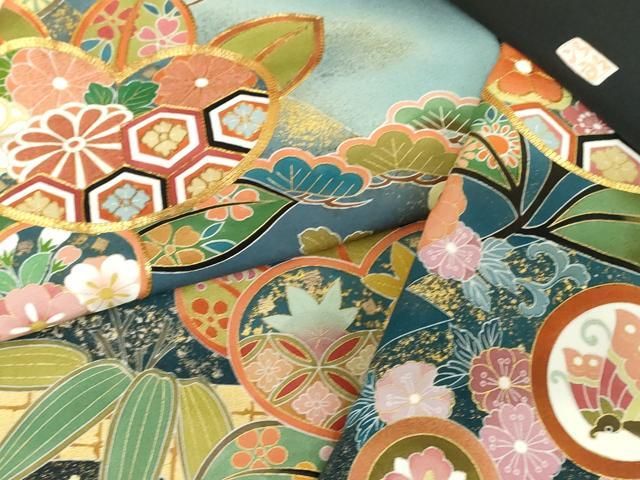 駒刺繍 吉祥花蝶文