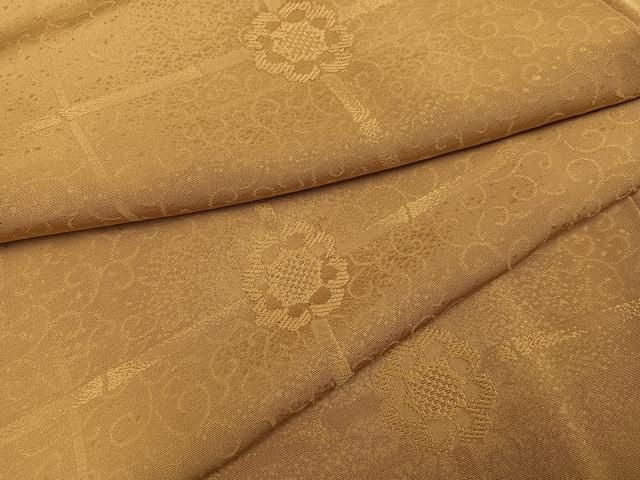 平和屋着物 上質な色無地 花地紋 榛色 正絹 ph