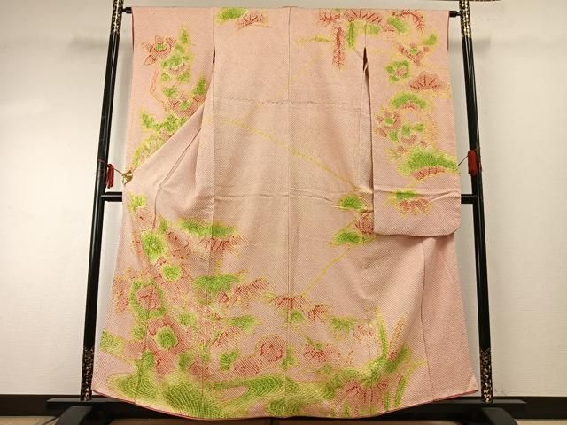 平和屋着物 豪華振袖 総絞り 草花文 正絹 fy