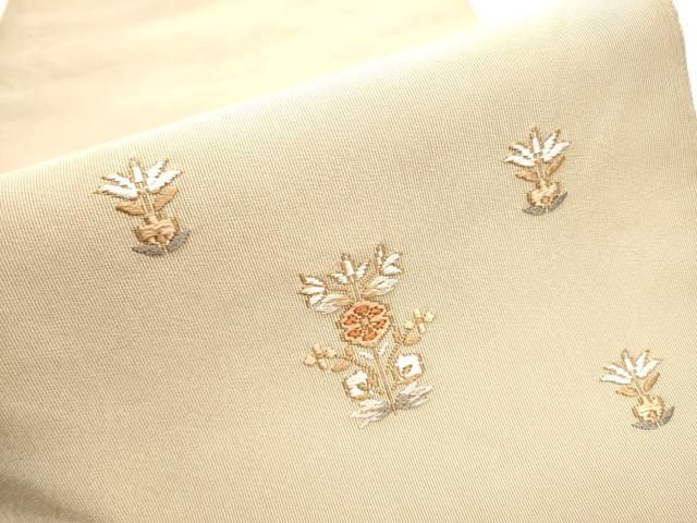 平和屋着物○爪掻き本綴れ 八寸名古屋帯 草花文 正絹 逸品 CABB5885hy