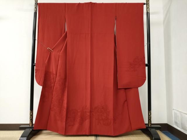 平和屋着物○中国三大刺繍 スワトウ刺繍 総刺繍 振袖 鳳凰花唐草文 深