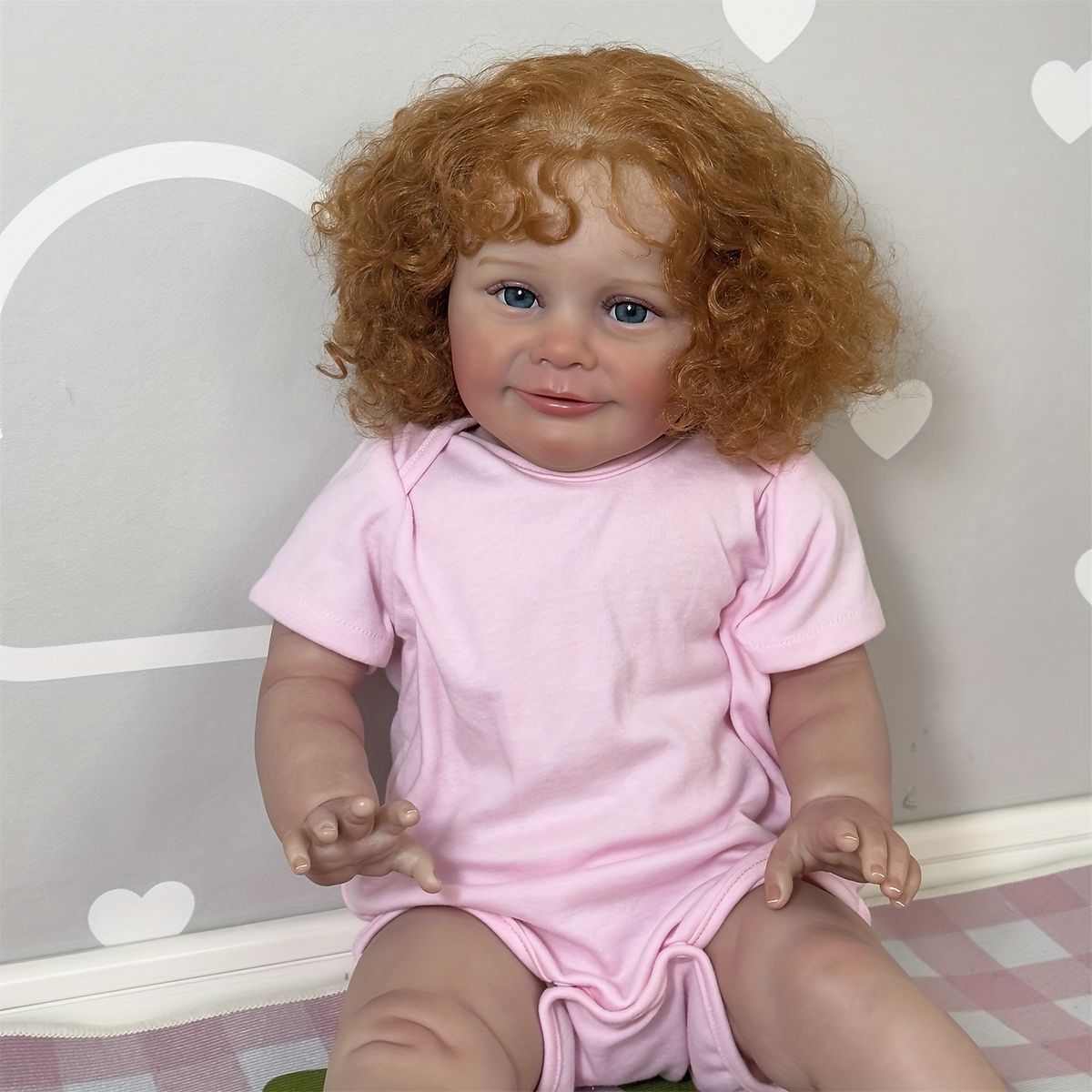 リアルなベビー人形 アイクレイドル ゾーイ 68 cm ピンク リボーン ドール 手描き 3 Dペイント 根付き髪 ソフトビニール製 女の子 プレゼント