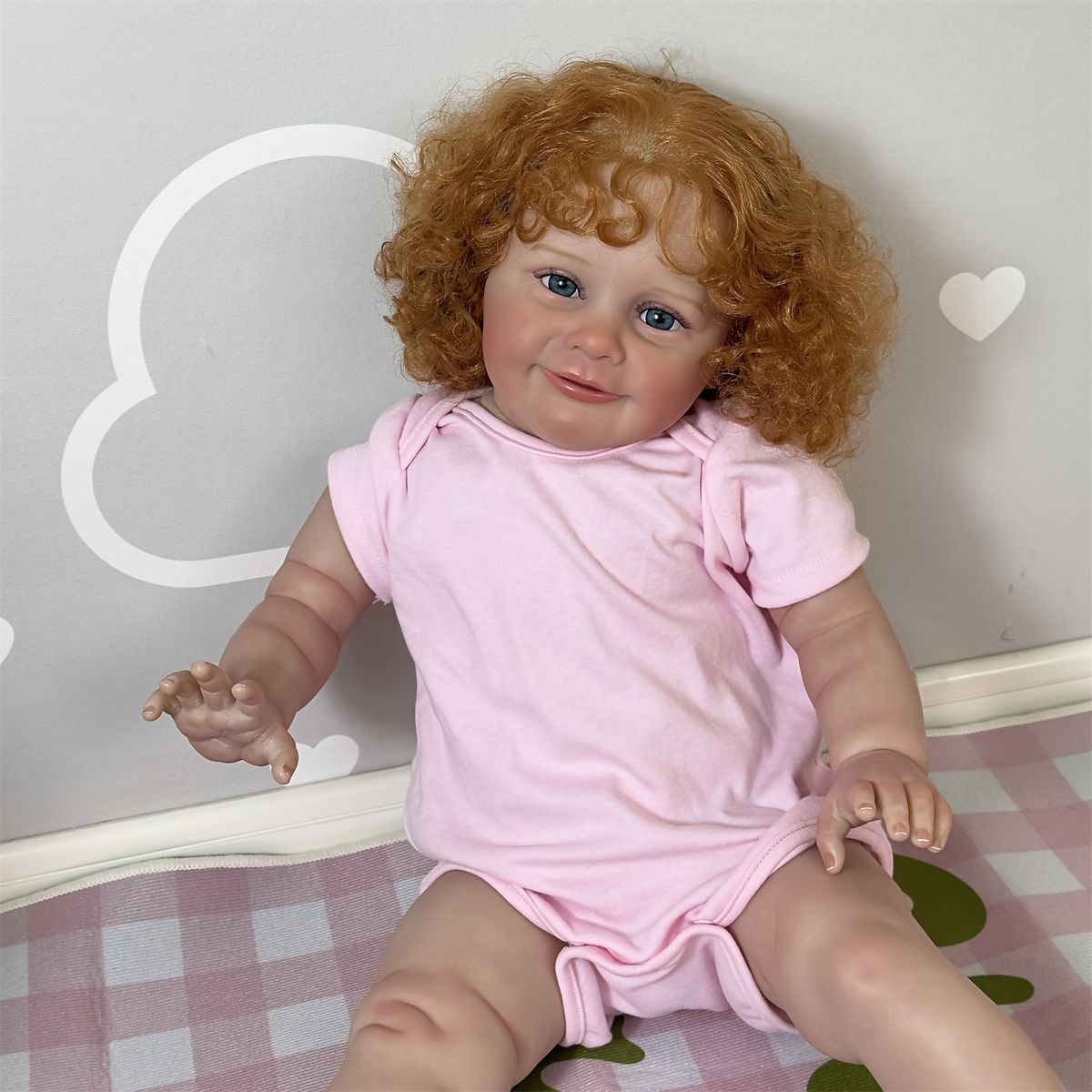 リアルなベビー人形 アイクレイドル ゾーイ 68 cm ピンク リボーン ドール 手描き 3 Dペイント 根付き髪 ソフトビニール製 女の子 プレゼント