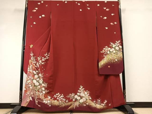 平和屋着物 豪華振袖 束ね熨斗草花文 金彩 正絹 fy