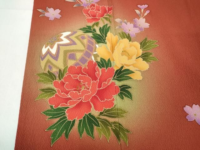  平和屋着物 豪華振袖 鞠花文 蛍暈し 正絹 ut 振袖 着物