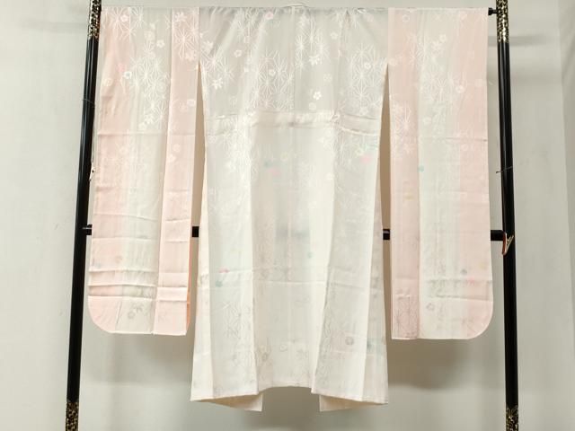 平和屋着物 振袖用長襦袢 無双仕立て 変わり麻の葉地紋 暈し染め 正絹 yc