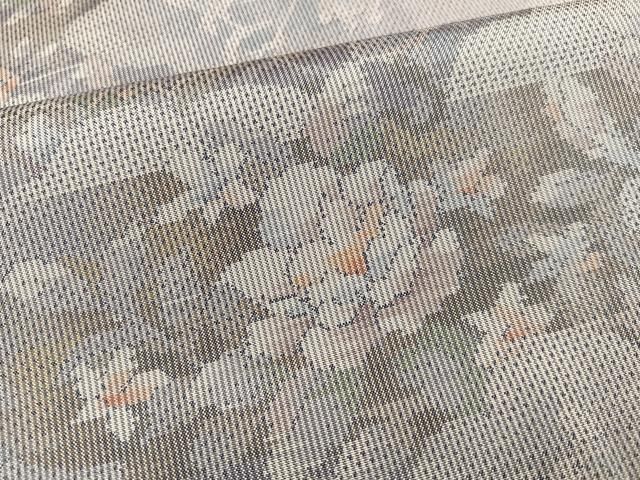 平和屋着物○都喜ヱ門 本場大島紬 白大島 一元7マルキ 総絣 草花文 藤