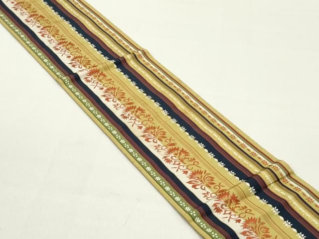 平和屋着物 本場筑前博多織 半幅帯 唐織 花間道 正絹 ob