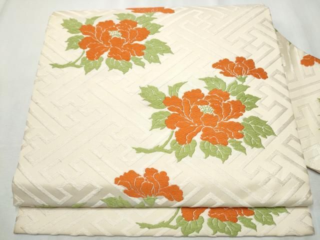 平和屋着物○俵屋 人間国宝 喜多川平朗 有職織物 九寸名古屋帯 唐織 枝