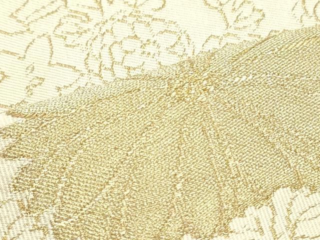  平和屋着物 爪掻き本綴れ 半幅帯 草花文 金銀糸 正絹 ob 半巾 半幅 小袋帯 帯