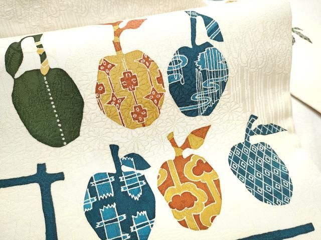 平和屋着物○九寸名古屋帯 型染め 成物 正絹 逸品 CABB5865hy - メルカリ