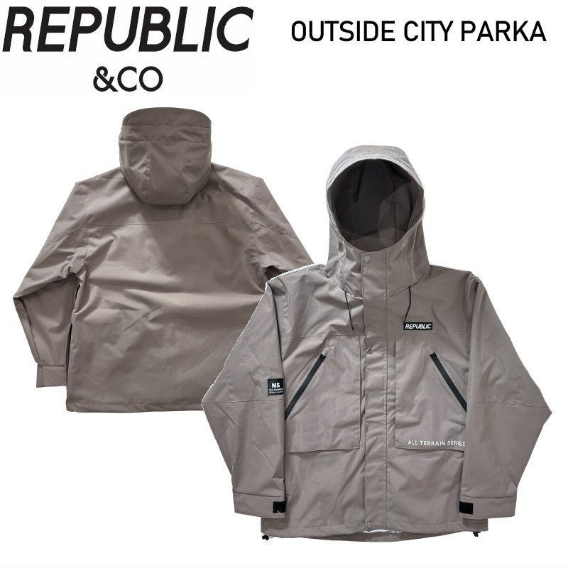 XLｻｲｽﾞ 25-26 REPUBLIC OUTSIDE CITY PARKA JACKET MOCHA リパブリック スノボウェア メンズ スノーボード アウトサイドシティジャケット JKT 日本