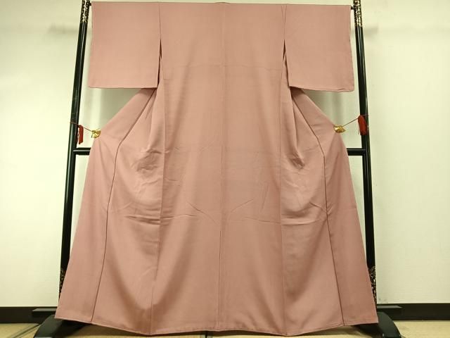 平和屋着物▽江戸小紋　単衣　万筋　ピンク色×白色　正絹　逸品　AABB2155fy 平和屋着物○江戸小紋 万筋 ピンク色×白色 正絹 逸品 未使用