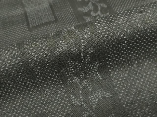  平和屋着物 置賜紬 短冊草花文 証紙付き 正絹 ud 紬 着物