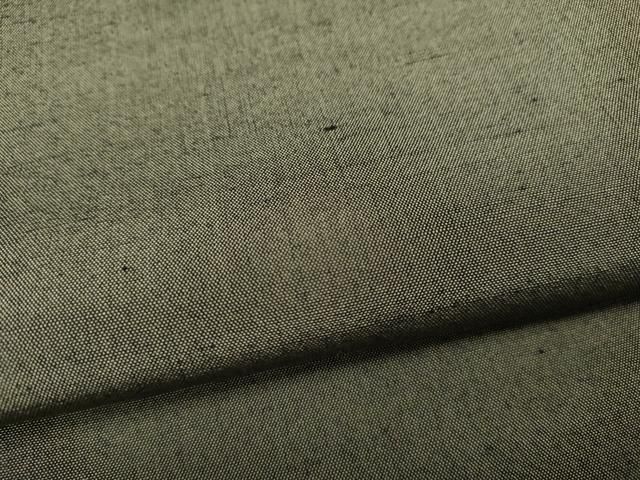  平和屋着物 上質な紬 利休色 正絹 ut 紬 着物