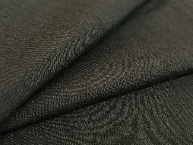 平和屋着物 本場結城紬 重要無形文化財 単衣 色無地 羊羹色 正絹 jh