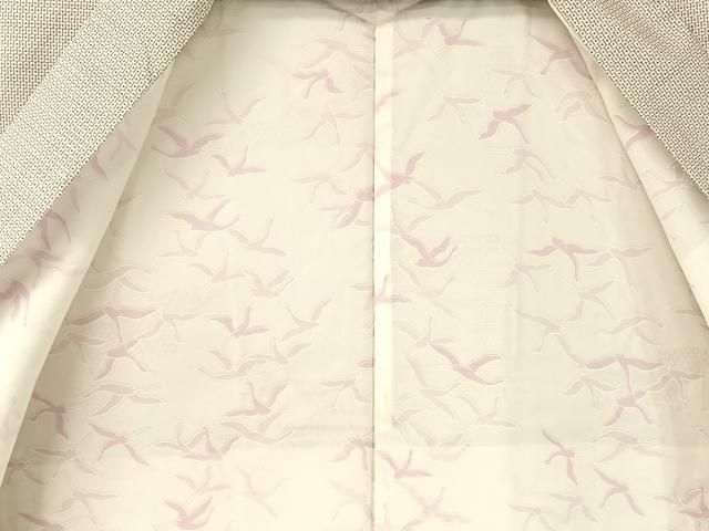 袷　白大島　アンサンブル　L寸 袷 白大島 アンサンブル L寸 kimono-hojo_a839-3