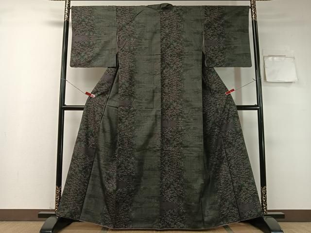 平和屋着物 本場大島紬 9マルキ 樹林文 正絹 vp