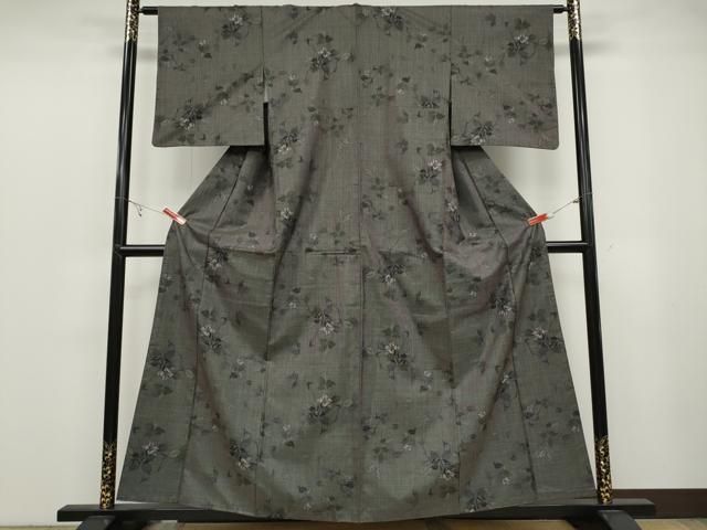 平和屋着物 本場大島紬 7マルキ 枝花文 正絹 ut