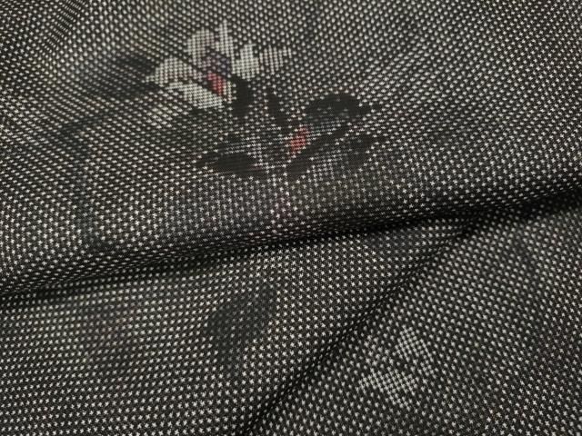 平和屋着物 本場大島紬 7マルキ 枝花文 正絹 ut