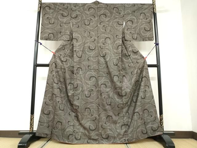 平和屋着物 本場大島紬 7マルキ 唐草文 正絹 ud