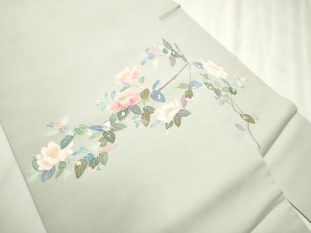 平和屋着物○塩瀬 九寸名古屋帯 友禅 作家物 枝花文 銀座おゝぎ屋扱い