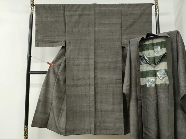 平和屋着物 男性 紬 アンサンブル 吉祥文 正絹 yc