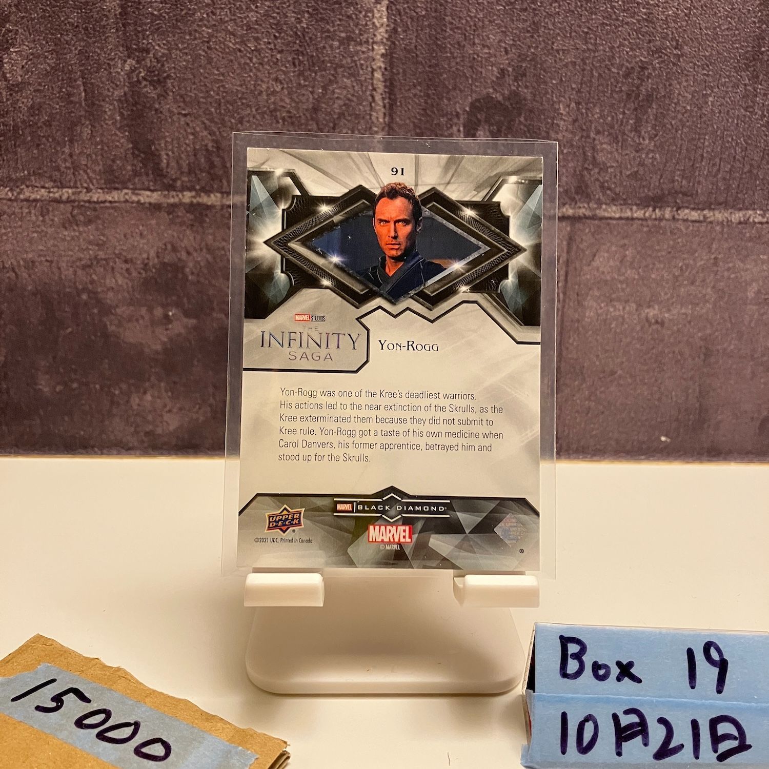 2021 Upper Deck Jude Law as Yon-Rogg Marvel Studios Captain Black Diamond Infinity Saga カード