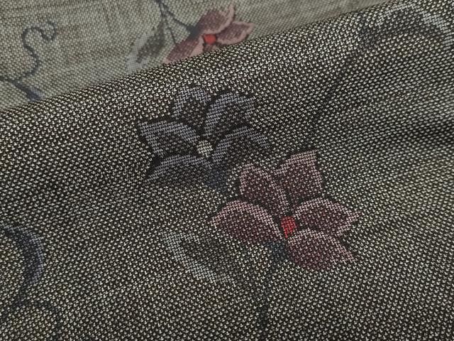  平和屋着物 本場大島紬 9マルキ 更紗花唐草文 正絹 ud 紬 着物