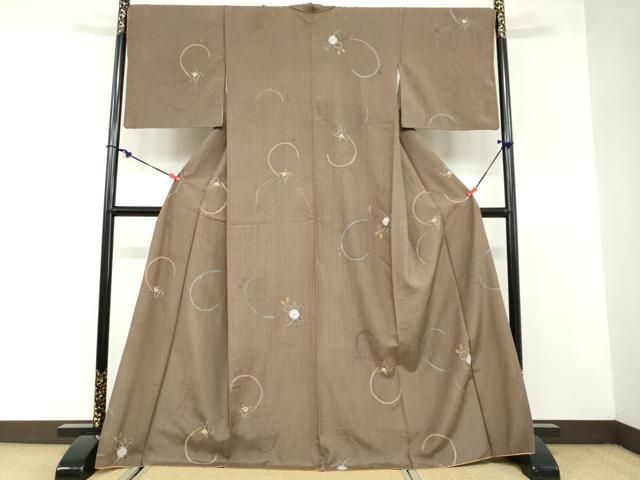 平和屋着物 上質な紬 絞り 草花文 ますいわ屋扱い 正絹 ud