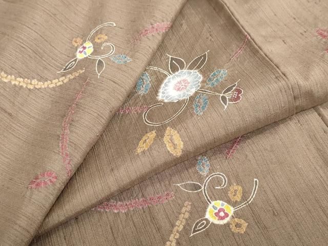 平和屋着物 上質な紬 絞り 草花文 ますいわ屋扱い 正絹 ud