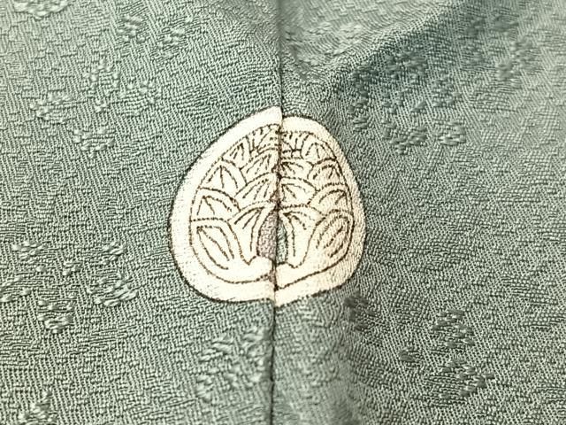  平和屋着物 上質な色無地 草花地紋 藍鼠色 正絹 vp 色無地 着物